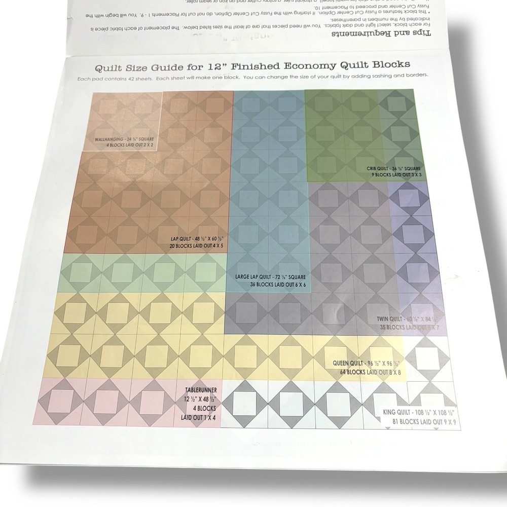 Lori Holt Economy Plus Quilt Block Foundation Paper 12in 42 Sheets ISE-761 - Picture 2 of 5